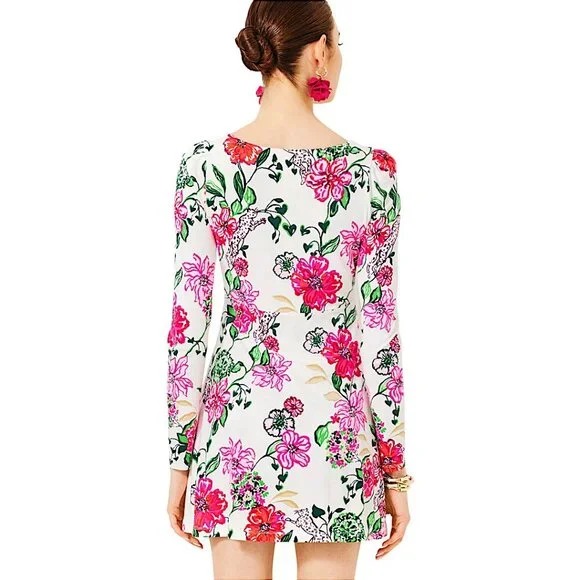 Lilly Pulitzer Anne Skirted Romper in Coconut Safari Sanctuary NWT - Size Medium - Picture 4 of 8